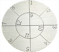 Engraved SEM pin stub Ø32 diameter with 12 numbered fields, aluminium